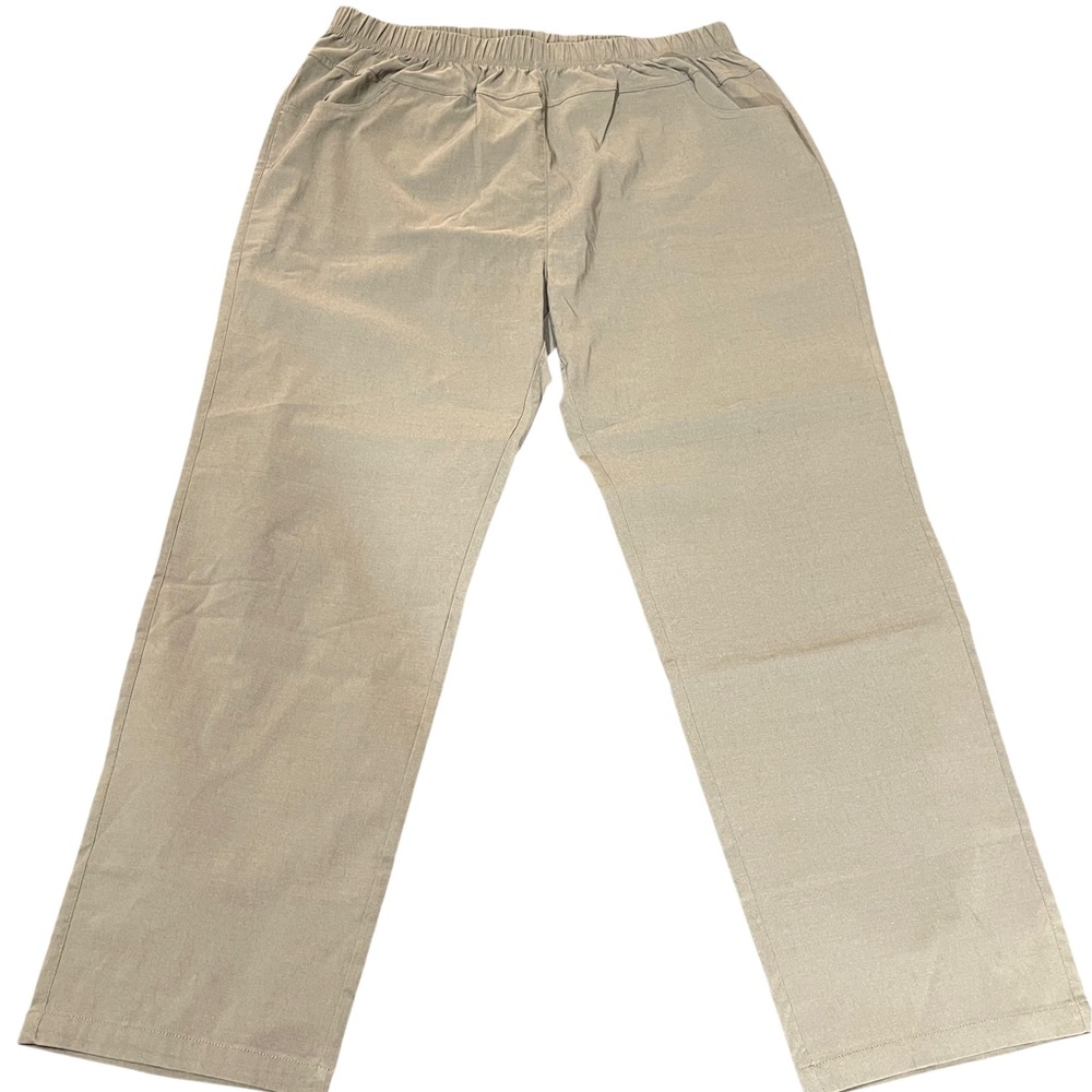 Soojun Men’s Cotton Relaxed Fit Full Elastic Waist Twill Pants Dark Grey Green